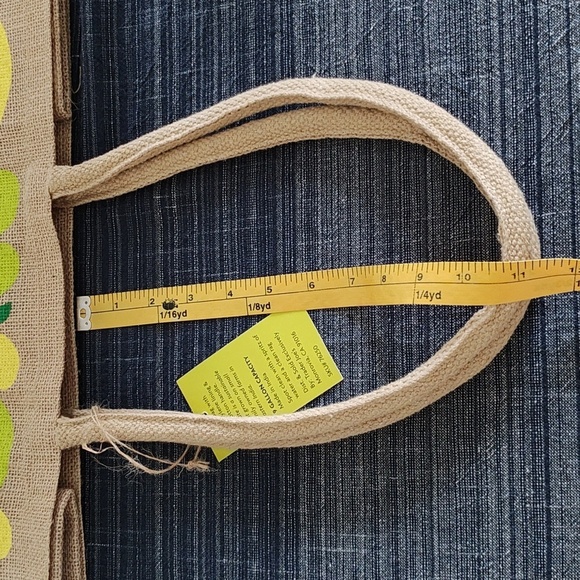 NEW Trader Joe's Lemon Jute Tote Bag SET 2 - Picture 9 of 10